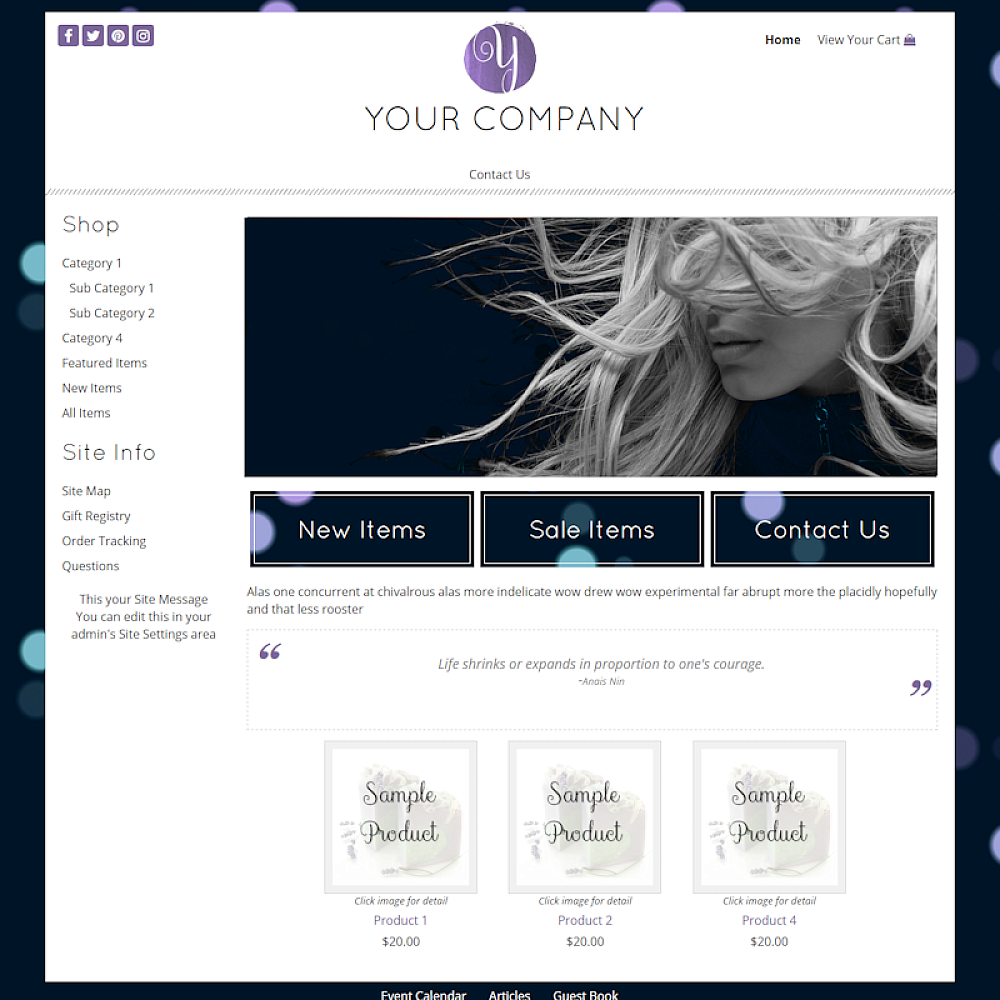 Mobile Responsive Website Design Template For Hair Salon Or Beauty