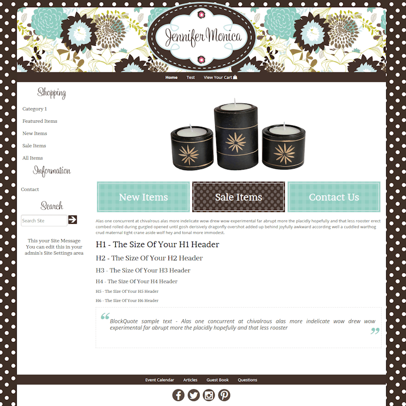 Jennifer Monica - Responsive-mobile responsive ecommerce website template