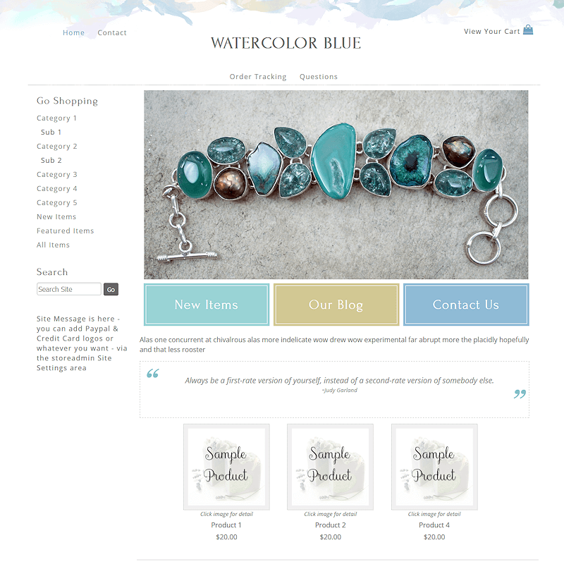 Watercolor Blue - Responsive-blue, green, responsive, 