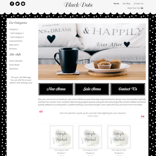 Black Dots - Responsive-polka dot website template, responsive,MMDISC