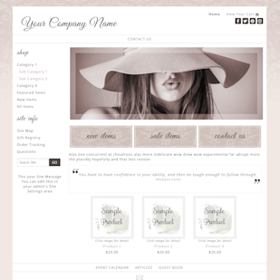 Simone-website template creamy beige responsive damask