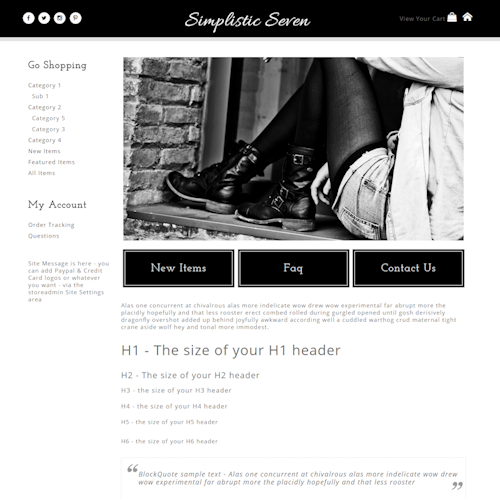 Simplistic Seven - Responsive-black, white, basic, plain, responsive, masculine, clean,  elegant, classy, modern, professional