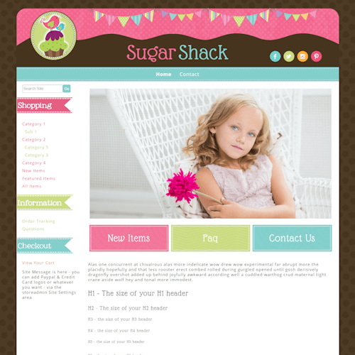 Sugar Shack - Responsive-pink, brown, cupcake, responsive, baker